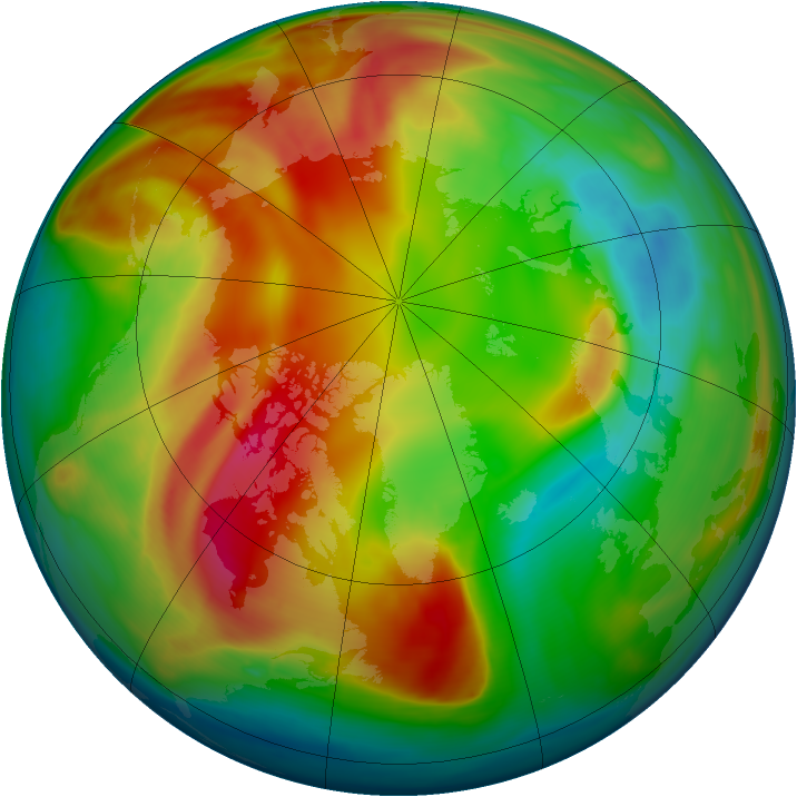 Arctic ozone map for 13 February 2008